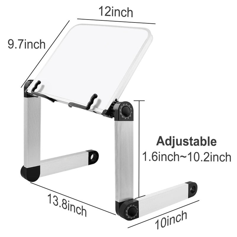 MNKXL Book Stand Multifunctional Adjustable Laptop Stand Book Holder Tray with Clips Ergonomic Multi Heights Angles Adjustable Cooking Bookstand for Textbook Recipe Magazine Laptop Tablet Portable - Image 2